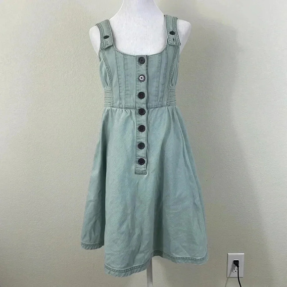 Radcliffe London sleeveless denim button dress size 6 - Picture 1 of 7
